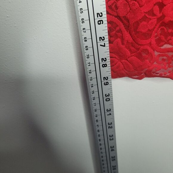 Studio Y cheery red lace trim y2k vibe going out layering top size large - Picture 6 of 6